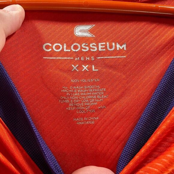 Clemon Tigers Shirt Mens 2XL XXL Orange Striped Athletic Colosseum NCAA Football - Picture 8 of 13